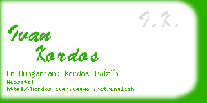 ivan kordos business card